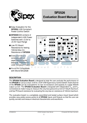 SP2526-1NEB datasheet - Evaluation Board Manual