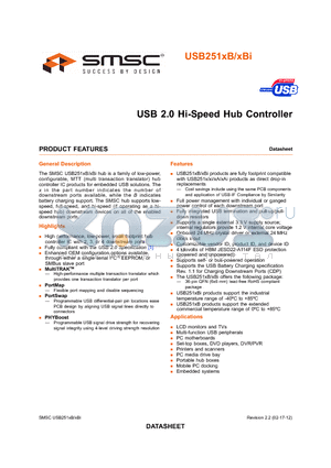 USB2512B-AEZG datasheet - USB 2.0 Hi-Speed Hub Controller