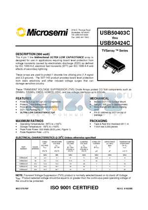 USB50405C datasheet - TVSarray  Series