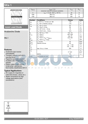 SKA1/13 datasheet - Avalanche Diode