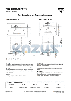 TDFZ170229 datasheet - Pot Capacitors for Coupling Purposes