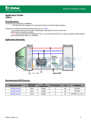 SP3002-04UTG datasheet - Silicon Protection Arrays