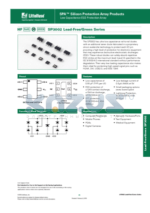 SP3002_10 datasheet - Low Capacitance ESD Protection Array