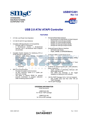 USB97C201 datasheet - USB 2.0 ATA/ ATAPI Controller