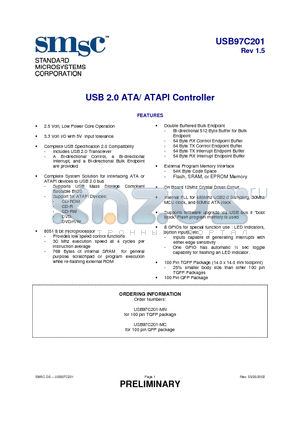 USB97C201-MN datasheet - USB 2.0 ATA/ ATAPI Controller