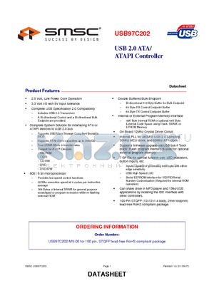 USB97C202_07 datasheet - USB 2.0 ATA/ATAPI Controller