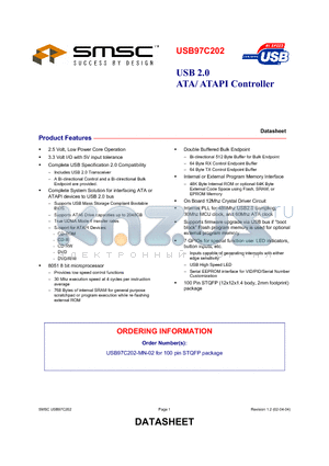 USB97C202 datasheet - ATA/ATAPI CONTROLLER