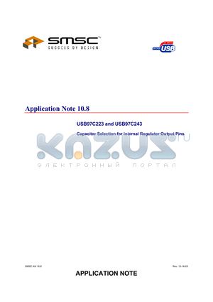 USB97C223 datasheet - capacitor Selection for Internal Regulator Output Pins