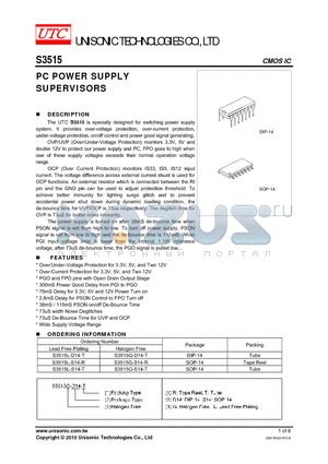 S3515 datasheet - PC POWER SUPPLY SUPERVISORS