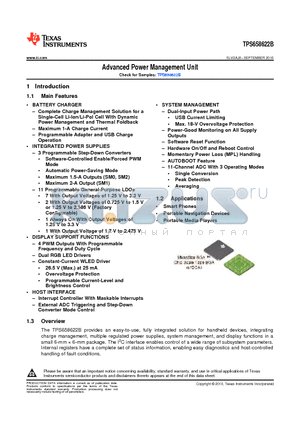 TPS658622BZQZT datasheet - Advanced Power Management Unit