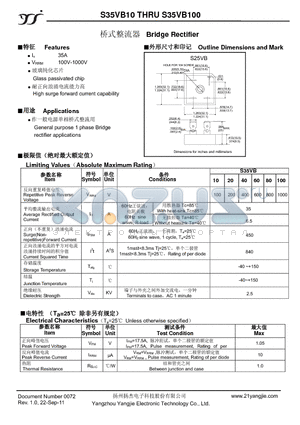 S35VB60 datasheet - Bridge Rectifier