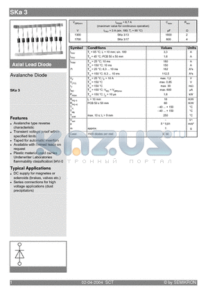 SKA3/13 datasheet - Avalanche Diode