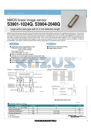 S3901-1024Q datasheet - NMOS linear image sensor