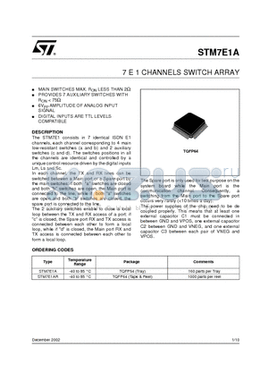 STM7E1A datasheet - 7 E 1 CHANNELS SWITCH ARRAY