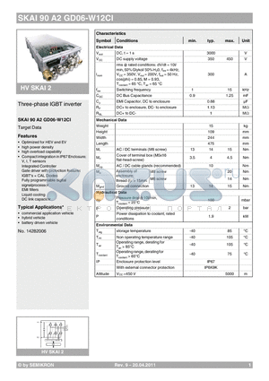 SKAI90A2GD06-W12CI datasheet - Three-phase IGBT inverter