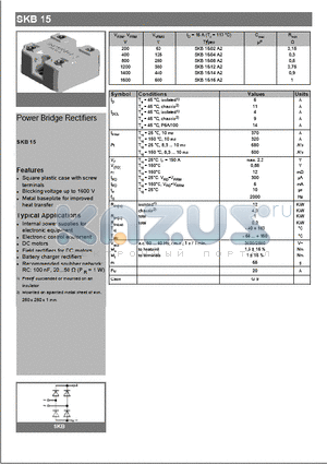 SKB1502A2 datasheet - Power Bridge Rectifiers