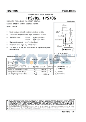 TPS705 datasheet - PHOTO DIODE SILICON PIN