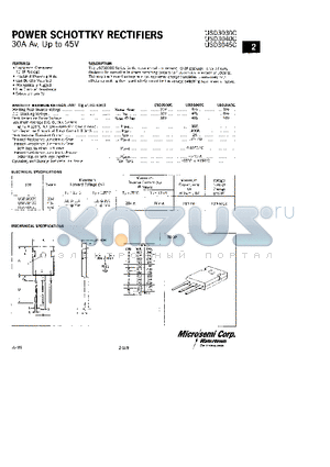 USD3045C datasheet - POWER SCHOTTKY RECTIFIER