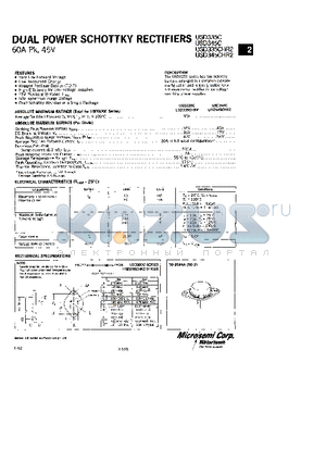 USD335 datasheet - DUAL POWER SCHOTTKY RECTIFIERS