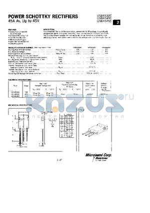 USD4545C datasheet - POWER SCHOTTKY RECTIFIERS