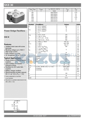 SKB30-04A1 datasheet - Power Bridge Rectifiers