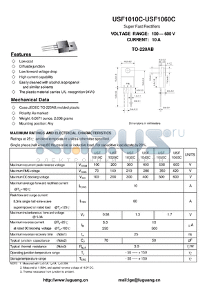 USF1010C datasheet - Super Fast Rectifiers