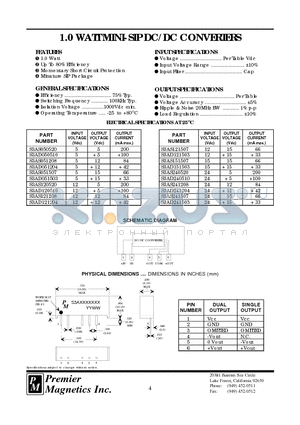 S3BD050510 datasheet - MINI DC/DC CONVERTERS