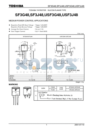 USF3J48 datasheet - THYRISTOR SILICON PLANAR TYPE