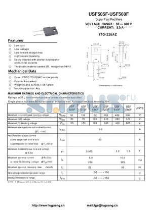 USF540F datasheet - Super Fast Rectifiers