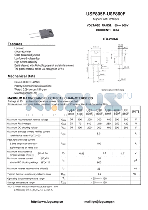 USF830F datasheet - Super Fast Rectifiers