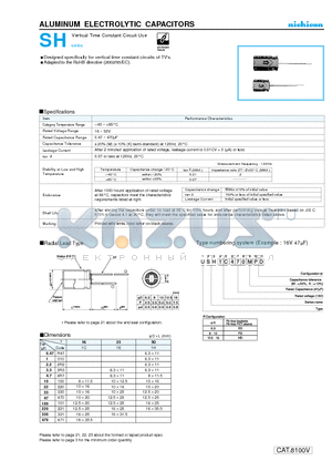 USH1C220MPD datasheet - ALUMINUM ELECTROLYTIC CAPACITORS