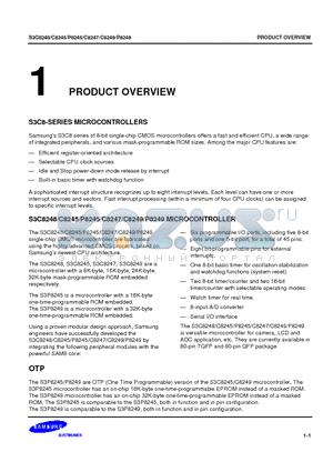 S3C8249 datasheet - S3C8-SERIES MICROCONTROLLERS