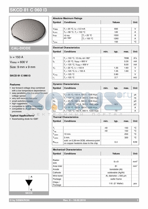 SKCD81C060I3 datasheet - CAL-DIODE