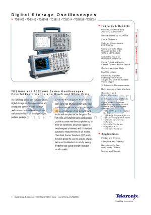 TDS2002 datasheet - Digital Storage Oscilloscopes