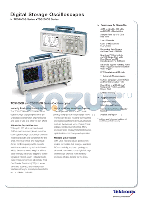 TDS2012B datasheet - Digital Storage Oscilloscopes