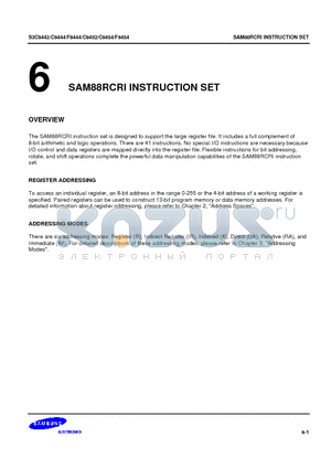 S3C9442 datasheet - SAM88RCRI INSTRUCTION SET