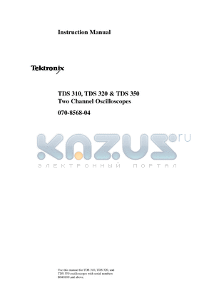 TDS350 datasheet - Two Channel Oscilloscopes