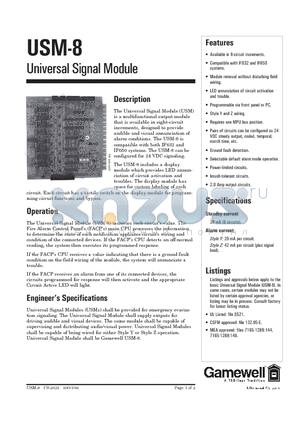 USM-8 datasheet - Universal Signal Module