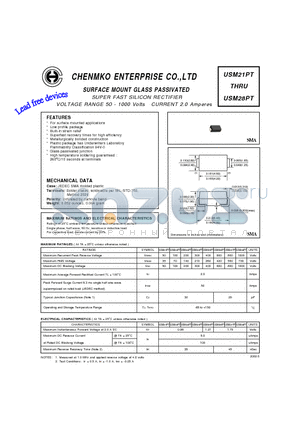 USM23PT datasheet - SUPER FAST SILICON RECTIFIER