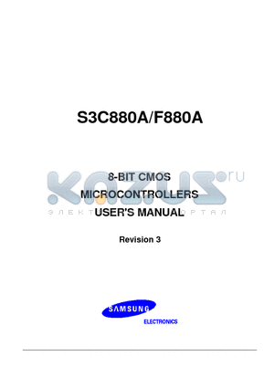 S3C880 datasheet - 8-BIT CMOS 8-BIT 8-BIT MICROCONTROLLERS