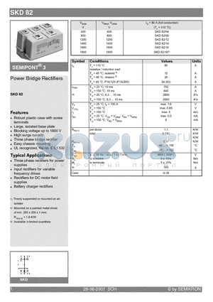 SKD82/04 datasheet - Power Bridge Rectifiers