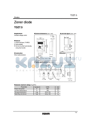 TDZ7.5 datasheet - Zener diode