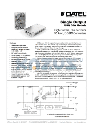 USQ30 datasheet - Single Output USQ 30A Models