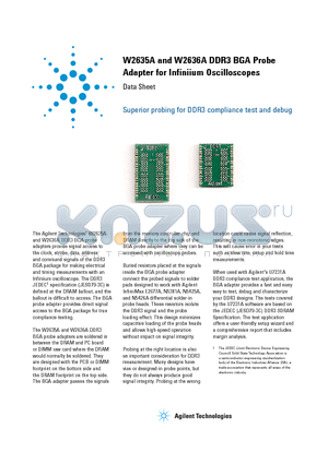 W2635A datasheet - BGA Probe Adapter for Infiniium Oscilloscopes