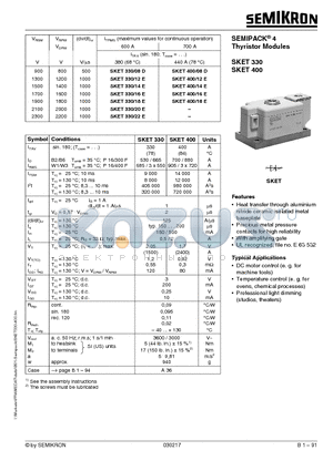 SKET33022E datasheet - SEMIPACK^ 4 Thyristor Modules