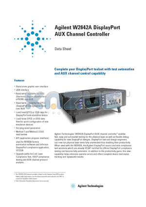 W2642A datasheet - DisplayPort AUX Channel Controller