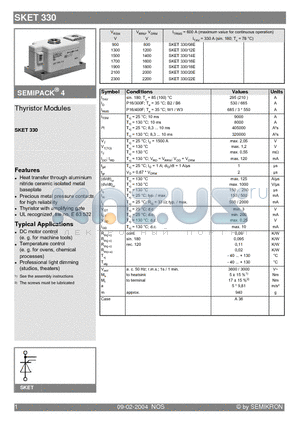 SKET330/20E datasheet - Thyristor Modules