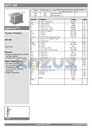 SKET800/18EH4 datasheet - Thyristor Modules
