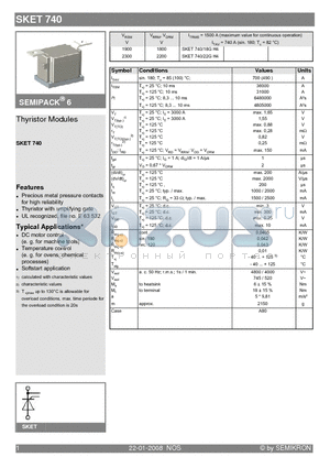 SKET740 datasheet - Thyristor Modules