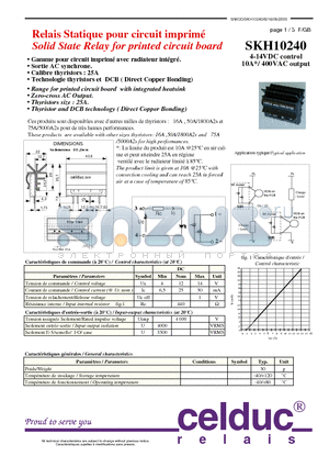 SKH10240 datasheet - Solid State Relay for printed circuit board
